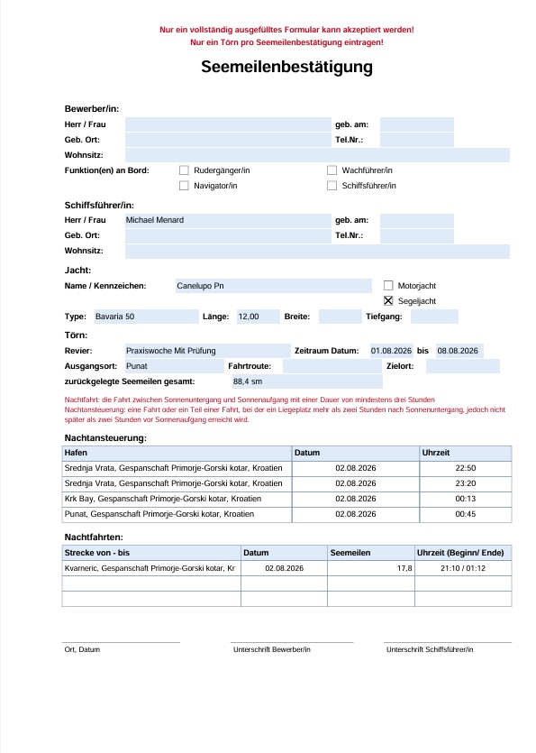 Seemeilenbestätigung